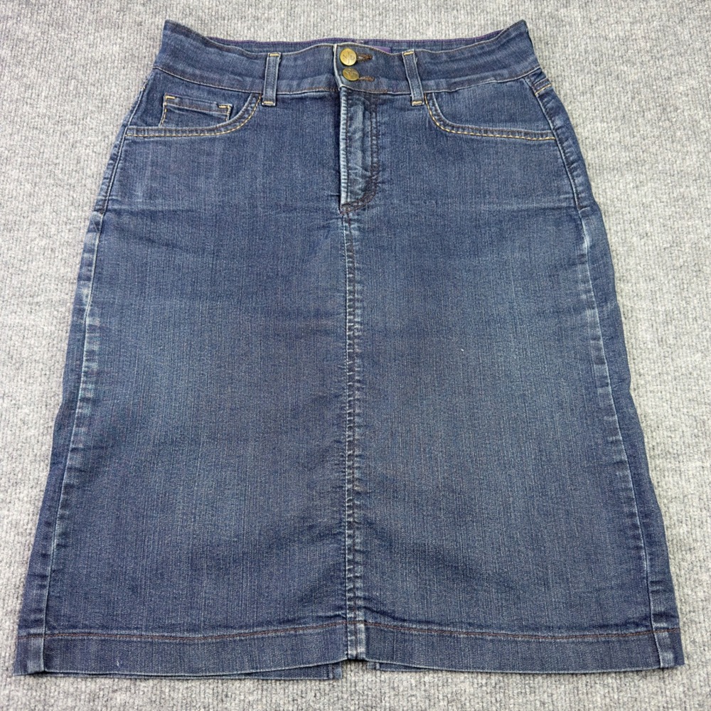NYDJ Denim Skirt‎ 4 Blue Jean Lift Tuck Stretch Pencil Casual Y2K Minimalist